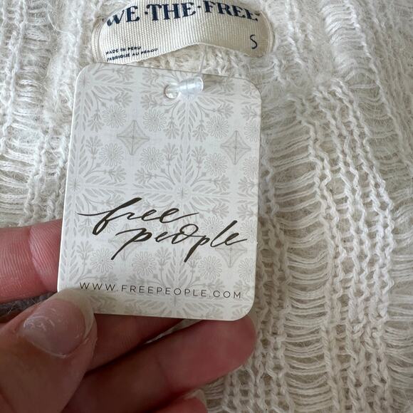 FREE PEOPLE Women's We The Free Teddy Cardi Size S In White Alyssum Combo - Picture 13 of 14